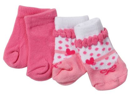 Baby Born Ponožky 2 páry - Růžové, střevíčky