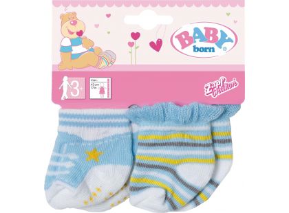 Baby Born Ponožky 2 páry 823576 modré s proužky a modré s tkaničkami