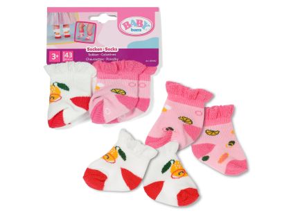 Baby Born Ponožky se vzory (2 páry) 2 druhy 43 cm