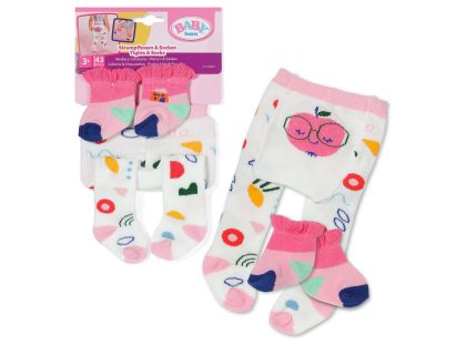 BABY born Punčocháče a ponožky se vzory 2 druhy 43 cm