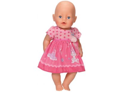 Baby Born Šaty - Tmavě růžové puntíky