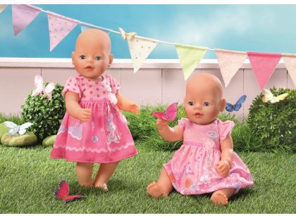 Baby Born Šaty - Tmavě růžové puntíky