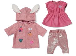 BABY born Souprava s kabátkem a šatičkami 43 cm zajíček
