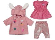 BABY born Souprava s kabátkem a šatičkami 43 cm zajíček