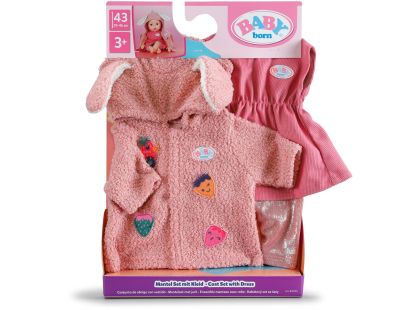 BABY born Souprava s kabátkem a šatičkami 43 cm zajíček