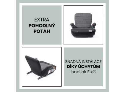 BabyAuto DOKA iFIX 125-150, podsedák se sklopnými zády, black grey flame
