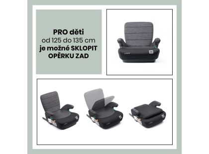 BabyAuto DOKA iFIX 125-150, podsedák se sklopnými zády, black grey flame