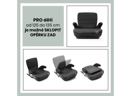 BabyAuto DOKA iFIX 125-150, podsedák se sklopnými zády, black grey
