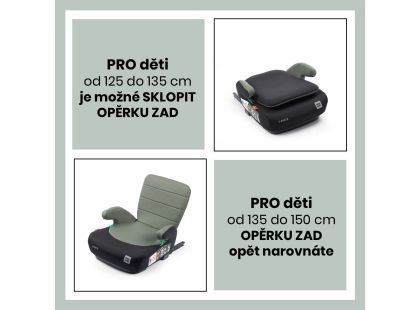 BabyAuto DOKA iFIX 125-150, podsedák se sklopnými zády, black olive green