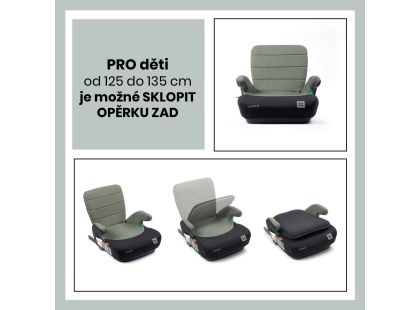 BabyAuto DOKA iFIX 125-150, podsedák se sklopnými zády, black olive green