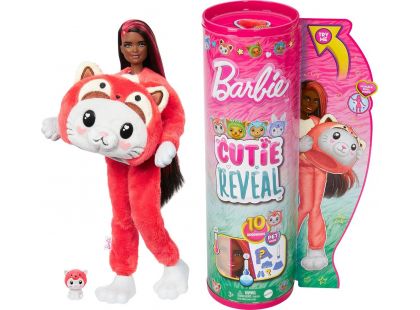 Barbie Cutie Reveal Barbie v kostýmu Koťátko v červeném kostýmu Pandy