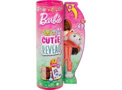 Barbie Cutie Reveal Barbie v kostýmu Koťátko v červeném kostýmu Pandy