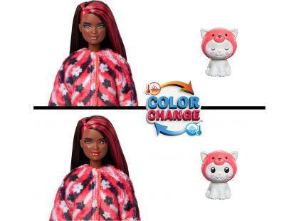 Barbie Cutie Reveal Barbie v kostýmu Koťátko v červeném kostýmu Pandy