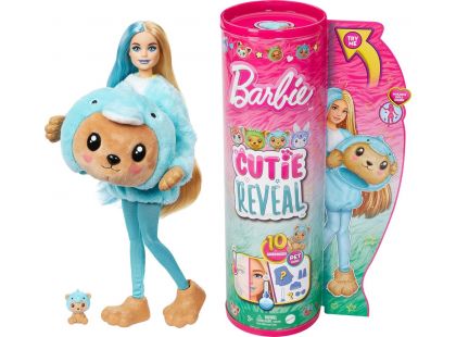 Barbie Cutie Reveal Barbie v kostýmu Medvědice v modrém kostýmu Delfína