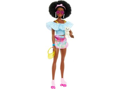 Barbie Deluxe módní panenka - trendy bruslařka