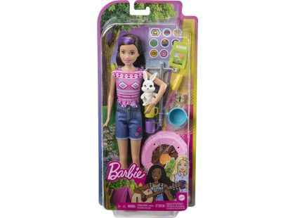 Barbie DreamHouse Adventure kempující sestra 23 cm se zvířátkem Skipper™