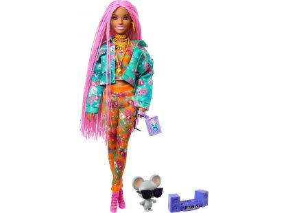 Barbie Extra 30 cm růžové copánky