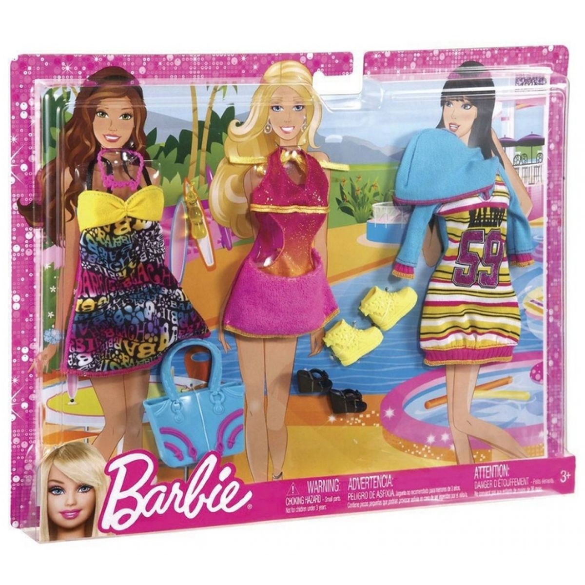 Barbie Fashionistas Relax oblečky - X7856 Růžová