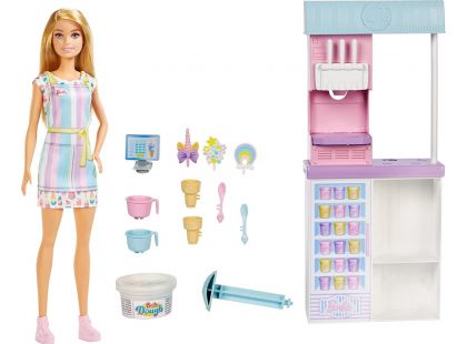 Barbie herní set prodavačka zmrzliny 30 cm blondýnka