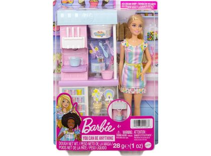 Barbie herní set prodavačka zmrzliny 30 cm blondýnka