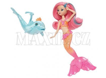 Barbie Mini mořská panna se zvířátkem - Delfín