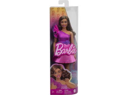 Barbie Modelka - lesklé šaty s volánkem