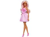 Barbie Modelka - růžové šaty s růží