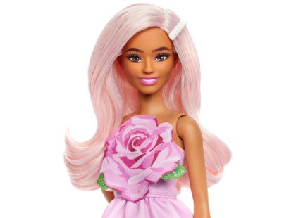 Barbie Modelka - růžové šaty s růží Barbie Modelka - růžové šaty s růží