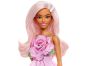 Barbie Modelka - růžové šaty s růží 2