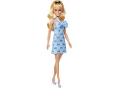 Barbie Modelka - šaty s modrými mašlemi