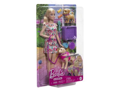 Barbie panenka a pejsek s invalidním vozíčkem