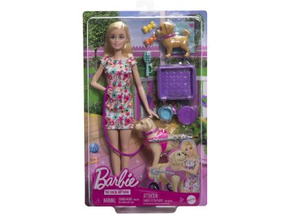 Barbie panenka a pejsek s invalidním vozíčkem