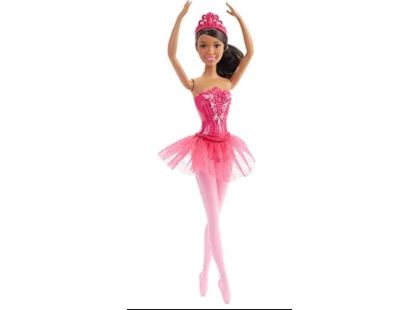 Barbie Panenka balerína 30 cm brunetka růžové šaty