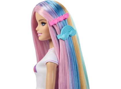 Mattel Barbie Panenka duhové vlasy s třpytivým stylingem
