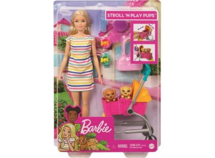 Barbie panenka na vycházce s pejskem