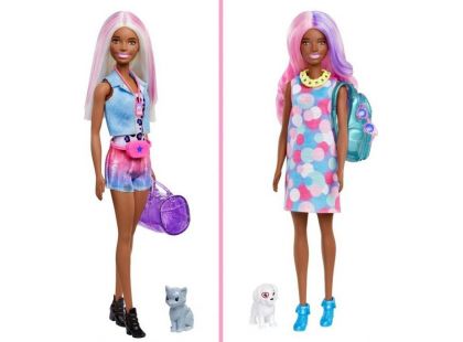Barbie se zvířátkem color reveal černoška