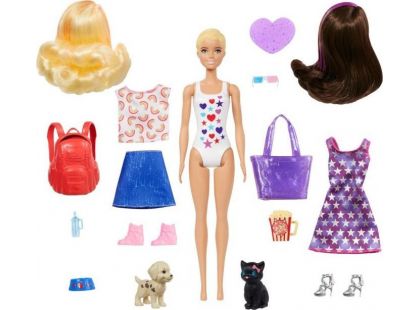 Barbie se zvířátkem color reveal běloška
