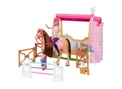 Barbie HXJ44 Stáje s koněm Pepper a panenkou