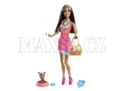 BARBIE X2278 Fashionistas panenka a zvířátko