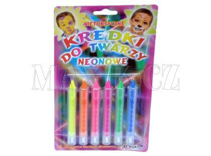 Barvy na obličej Neonové 6ks