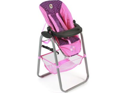 Bayer Chic Jídelní židlička pro panenku - Dots purple pink