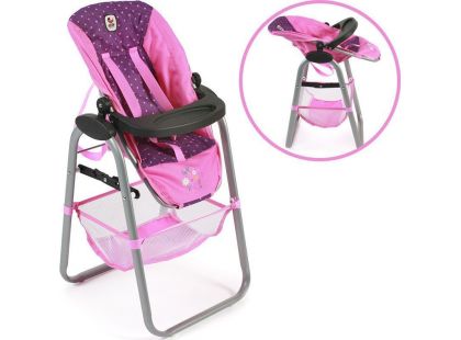 Bayer Chic Jídelní židlička pro panenku - Dots purple pink
