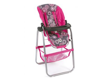 Bayer Chic Jídelní židlička pro panenku - Hot pink pearls