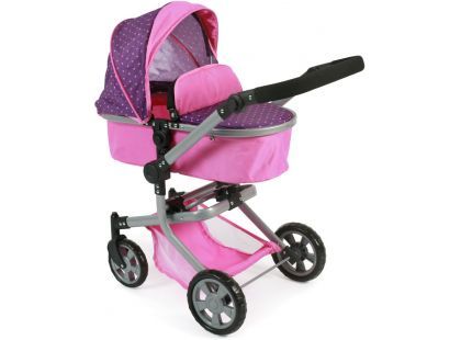Bayer Chic Kočárek pro panenky Mika - Dots purple pink- Poškozený obal