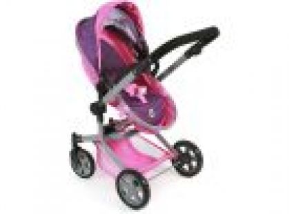 Bayer Chic Kočárek pro panenky Mika - Dots purple pink- Poškozený obal