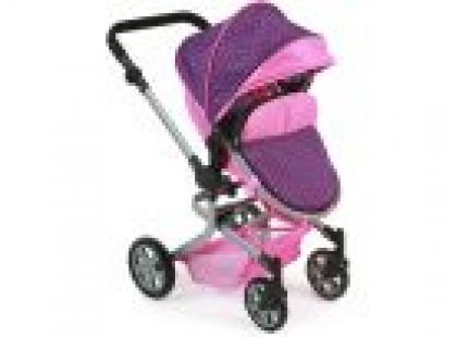 Bayer Chic Kočárek pro panenky Mika - Dots purple pink- Poškozený obal