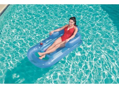 Bestway Nafukovací lehátko s opěrkou 161 x 84 cm modré