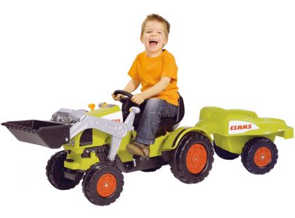 Big Šlapací traktor Claas se lžící a vozíkem
