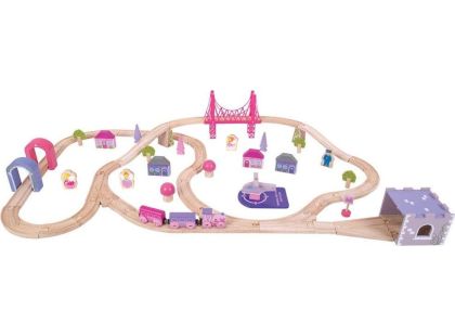 Bigjigs Rail Dřevěná velká vláčkodráha princezny - Poškozený obal