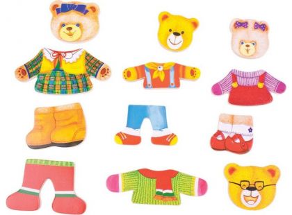 Bigjigs Toys Puzzle oblékací Medvědí rodinka 72 dílků